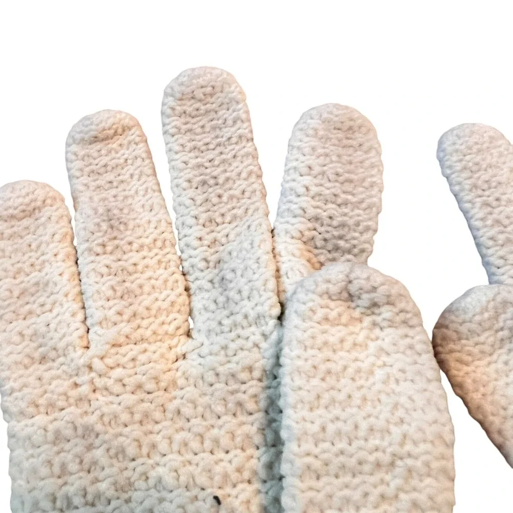 Vintage‎ Childrens/Womens Knit Gloves Pearl Buttons Retro Glam